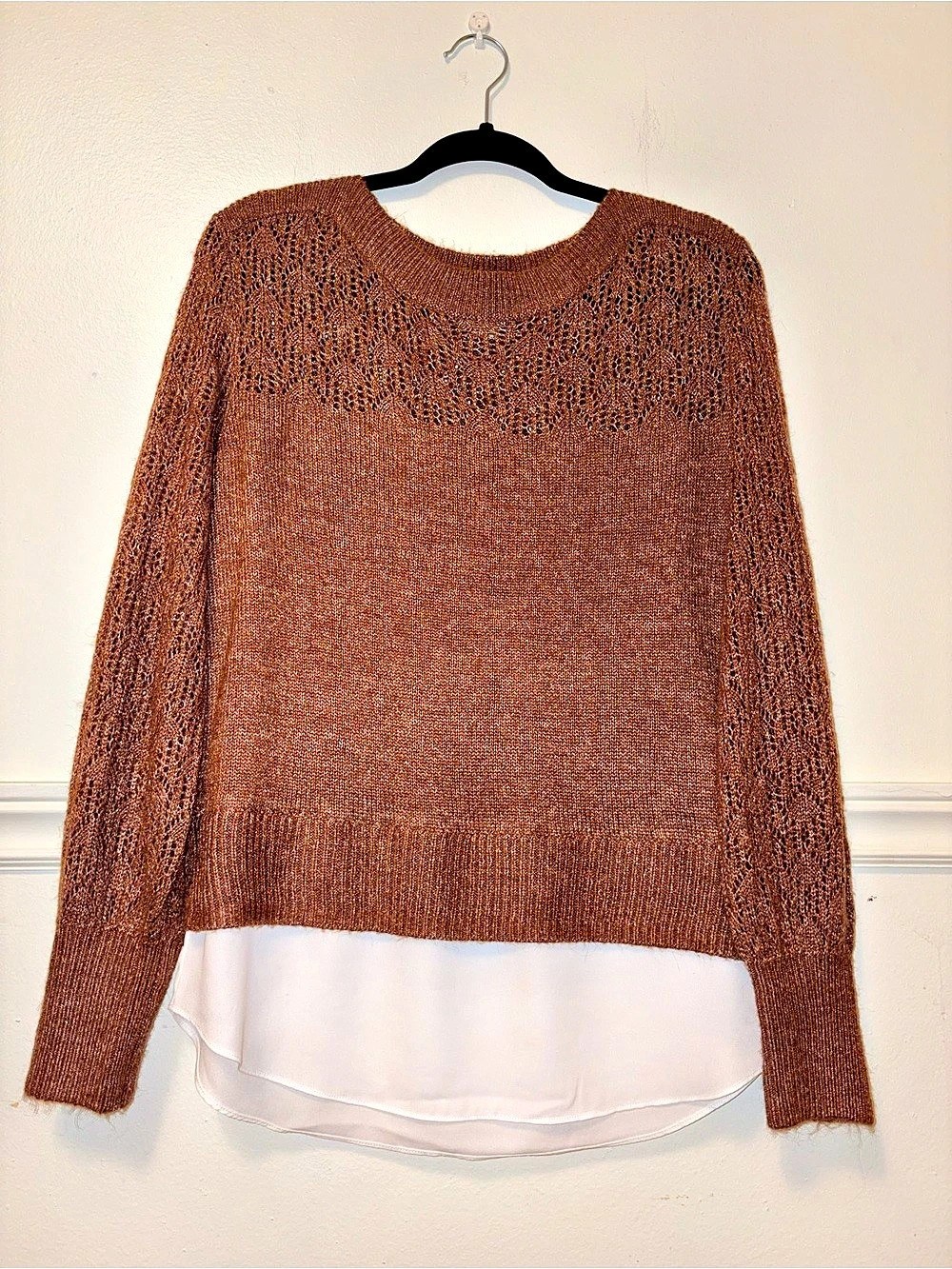 Camber & Grace Brown Layered Sweater Size Small Like New